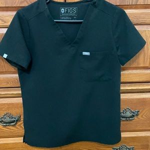 Figs Catarina Scrub Top Black